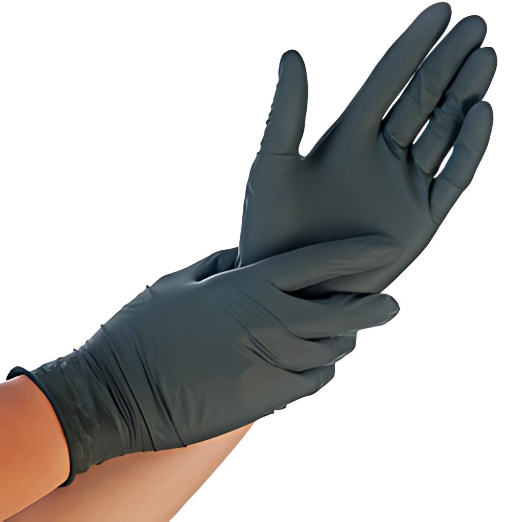 HYGOSTAR Gant nitrile EXTRA SAFE, M, sans poudre, noir