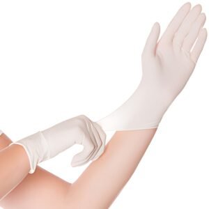 HYGOSTAR Gant latex SKIN, M, poudré, blanc