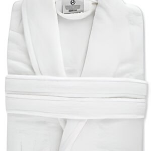 HYGOSTAR Peignoir de bain à col châle, taille M, blanc