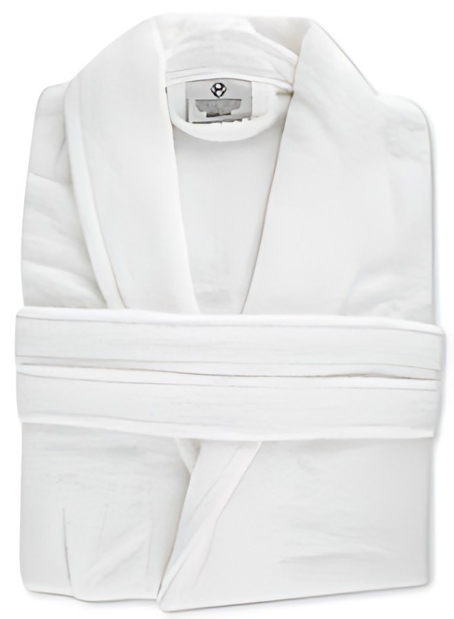 HYGOSTAR Peignoir de bain à col châle, taille M, blanc