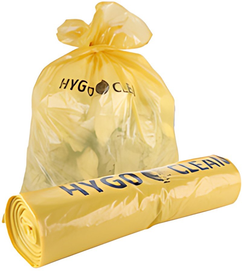 HYGOCLEAN Sac poubelle Light, 120 litres, en LDPE, jaune