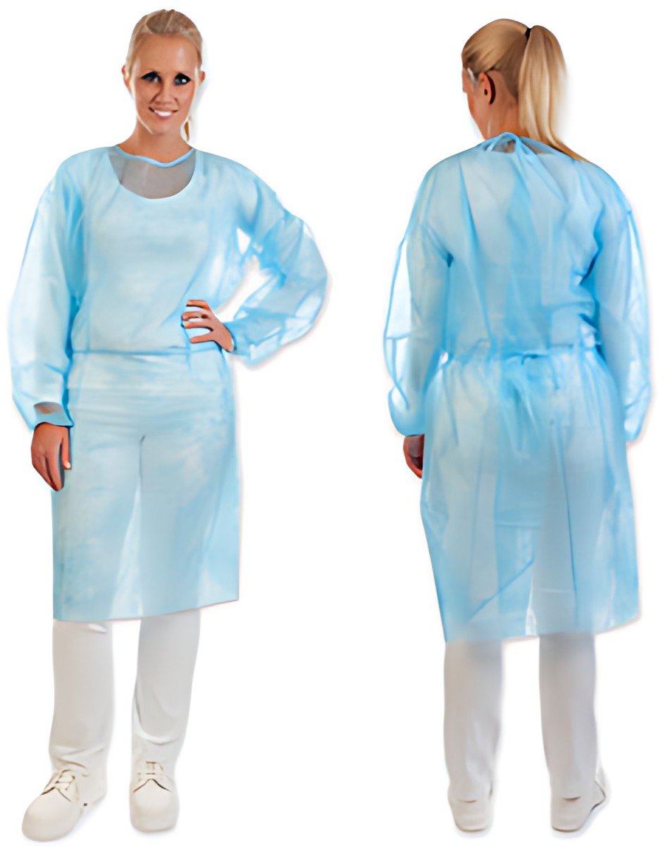 HYGOSTAR Blouse PP avec élastique aux manches, L, bleu