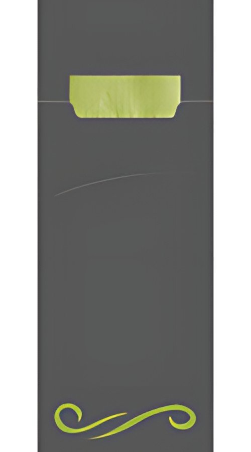 HYGOSTAR Pochette à couverts Classic, plié 1/8, gris/vert