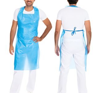 HYGONORM Tablier LDPE usage unique, bouchardé, bleu