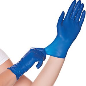 HYGOSTAR Gant en latex Soft Blue, M, sans poudre, bleu