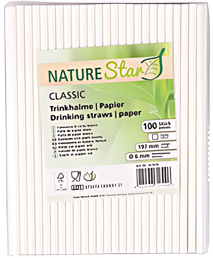 NATURE Star Paille en papier CLASSIC, 197 mm, blanc