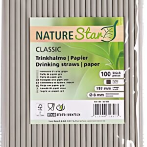 NATURE Star Paille en papier CLASSIC, 197 mm, gris