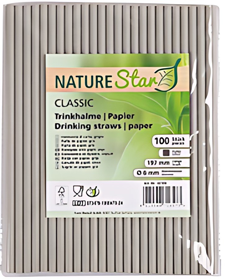 NATURE Star Paille en papier CLASSIC, 197 mm, gris
