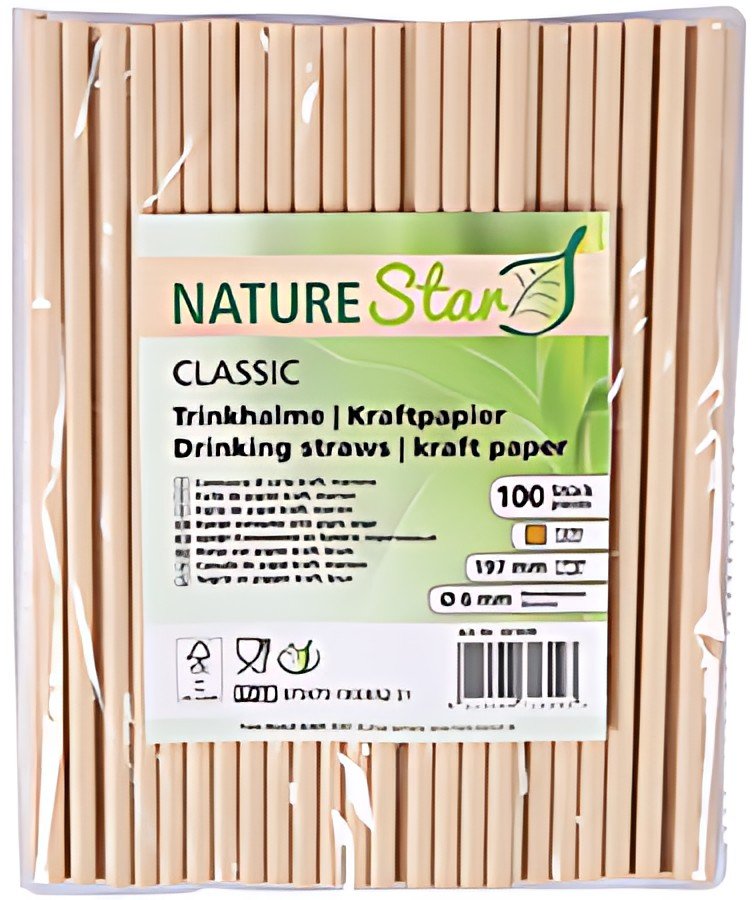 NATURE Star Paille en papier CLASSIC, 197 mm, brun