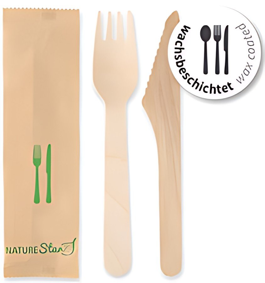 NATURE Star Jeu de couverts Simple, en bouleau, 2 pièces