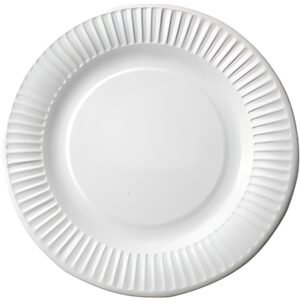 NATURE Star Assiette en carton, rond, 230 mm, blanc