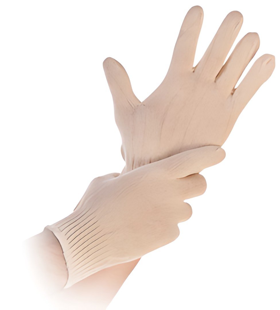 HYGONORM Gant en coton Cuff Light, M, blanc