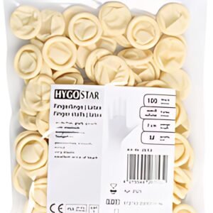 HYGOSTAR Doigtier en latex, sans poudre, L, blanc