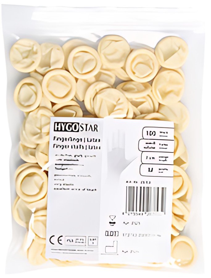 HYGOSTAR Doigtier en latex, sans poudre, L, blanc