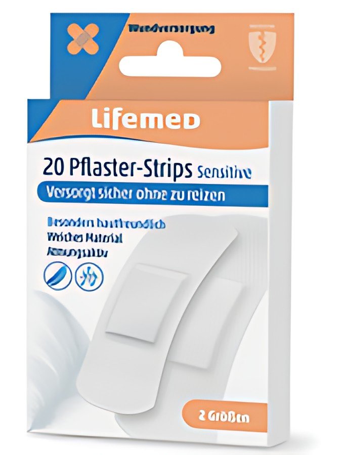 Lifemed Pansements "Sensitive", blanc, pack de 20