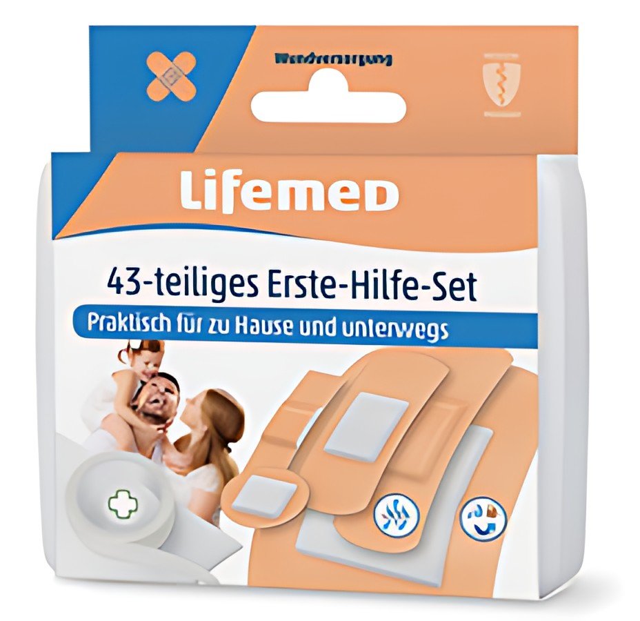 Lifemed Kit de pansements de premiers secours, 43 pièces