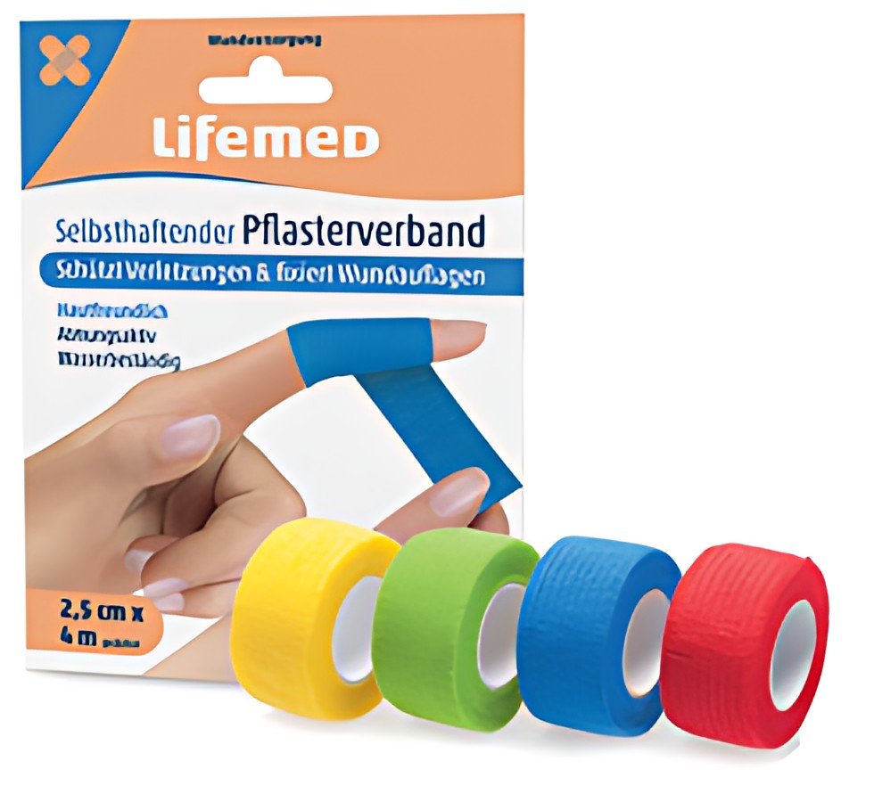 Lifemed Bande cohésive, auto-adhésive, assorti