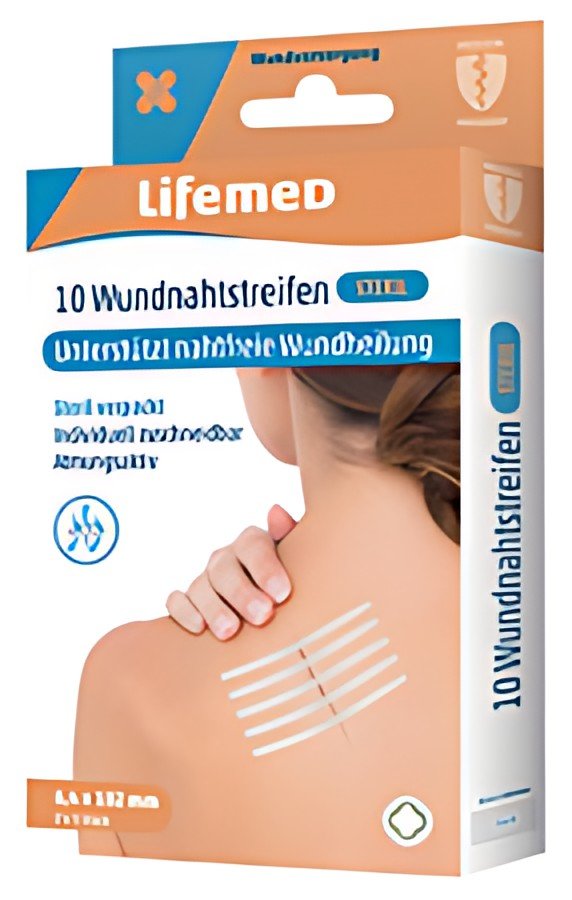 Lifemed Bande de suture cutanée stérile, boîte de 10, blanc