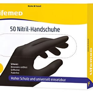 Lifemed Gant en nitrile, noir, sans poudre, taille S