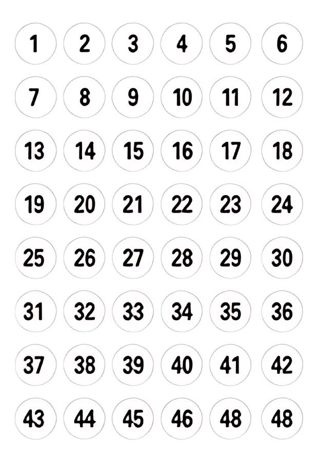 HERMA stickers chiffres 1-240, diamètre: 12 mm, blanc