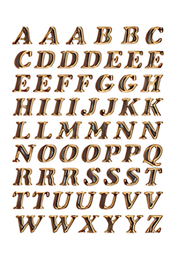 HERMA Lettres adhèsives A-Z, film primastique, or, 8 mm,