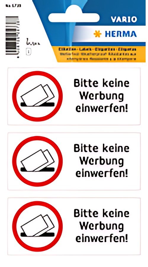 HERMA Hinweisetiketten "Bitte keine Werbung einwerfen"