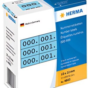 HERMA Etiquette numérique 0-999, 10 x 22 mm, noir, triple