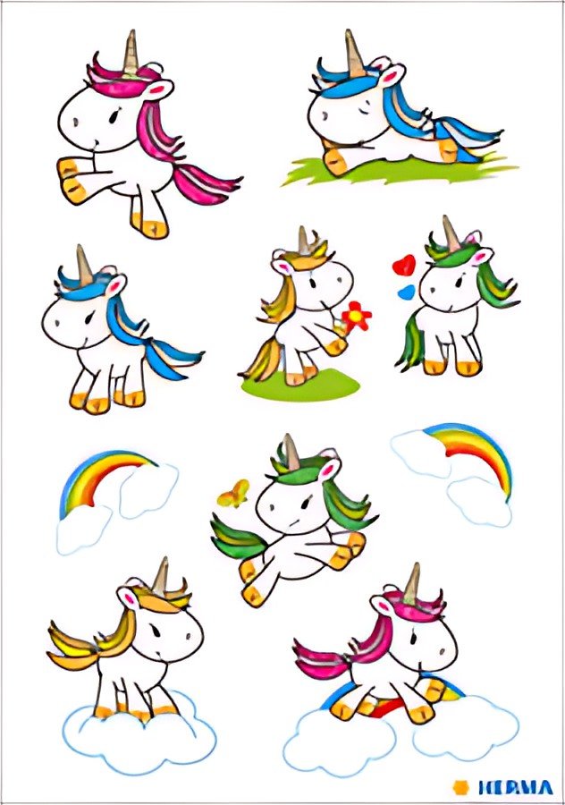 HERMA Autocollants DECOR "Bébé licorne", pailleté