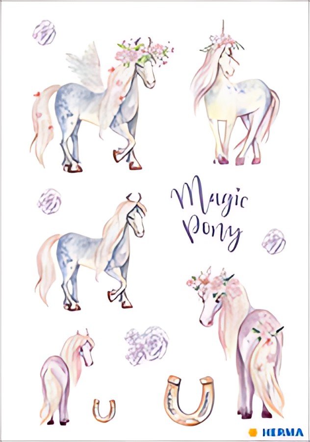 HERMA Autocollants DECOR "Poney", pailleté