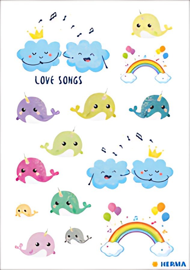 HERMA Sticker DECOR "Love Songs", pailleté