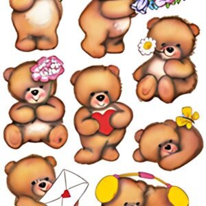HERMA Stickers DECOR "ours avec fleurs"