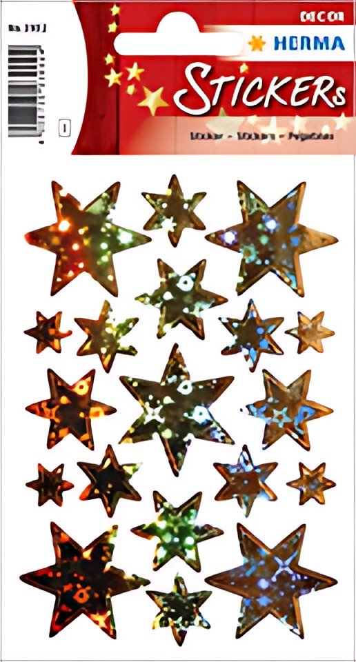 HERMA Sticker de Noël DECOR "étoiles", or, holographie