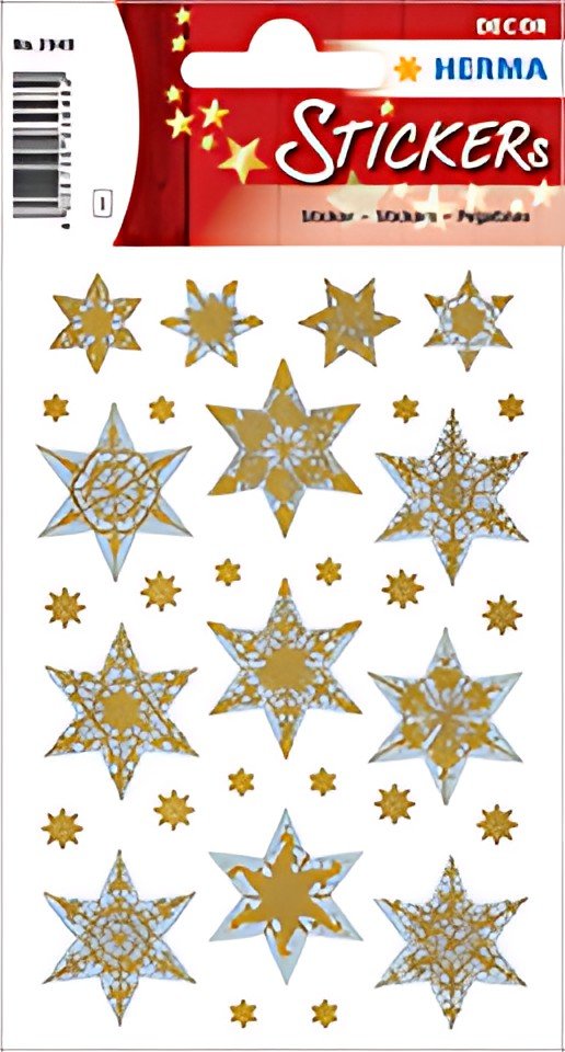 HERMA Sticker de Noël DECOR "étoiles", or, en relief