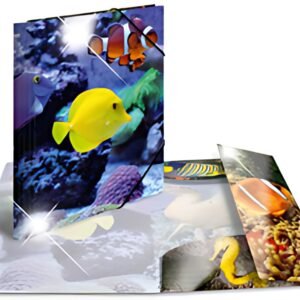 HERMA Chemise à élastiques "poissons", PP Glossy, A4