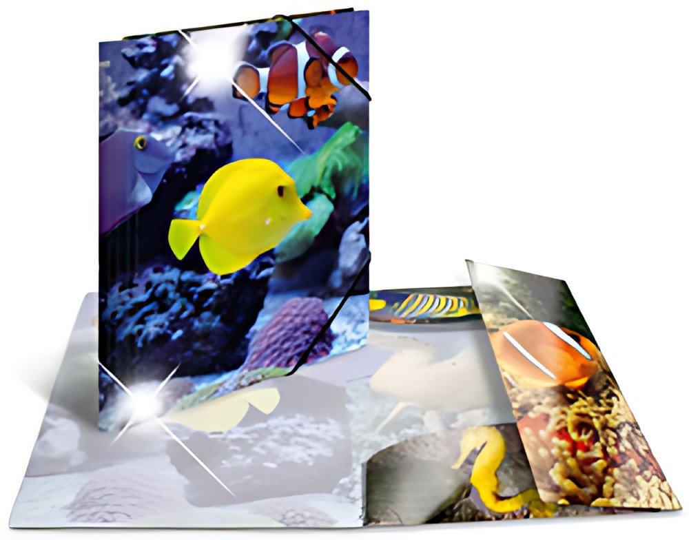 HERMA Chemise à élastiques "poissons", PP Glossy, A4