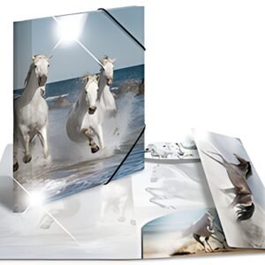 HERMA Chemise à élastiques "chevaux", PP Glossy, A4
