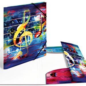 HERMA Chemise à élastiques "Artline", PP, A4, Music
