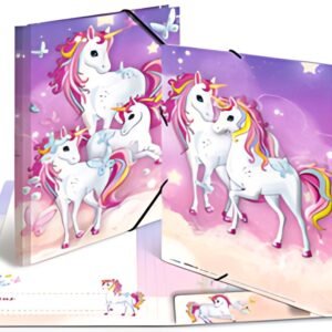 HERMA Chemise à élastiques "Licorne", carton, A3