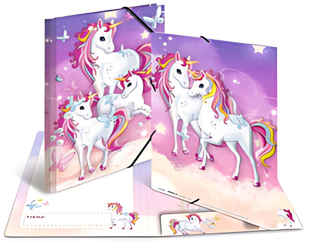 HERMA Chemise à élastiques "Licorne", carton, A3