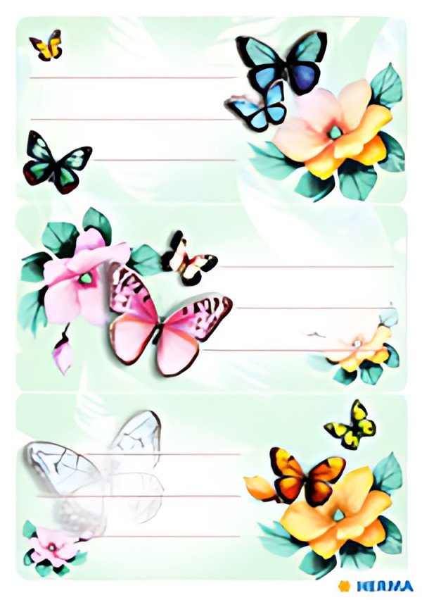 HERMA Étiquettes pour livres VARIO "Papillons", 76 x 35 mm