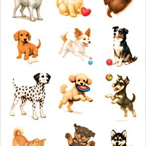HERMA Stickers DECOR Chiens joueurs, papier