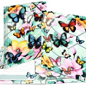 HERMA Chemise à élastique "Papillons", carton, A3