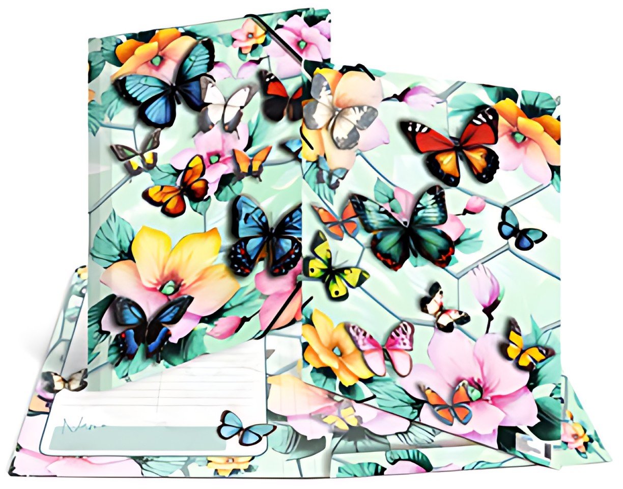 HERMA Chemise à élastique "Papillons", carton, A3