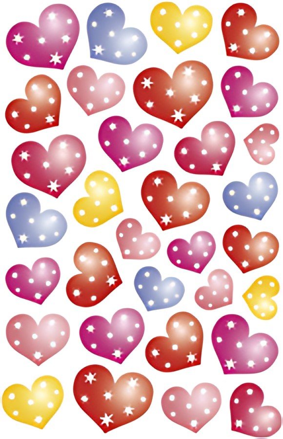 HERMA Sticker MAGIC "Coeurs étoilés", film plastique