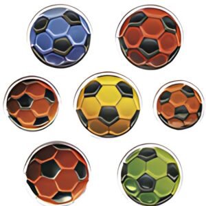 HERMA Sticker MAGIC "Ballons de foot multicolores", gaufré