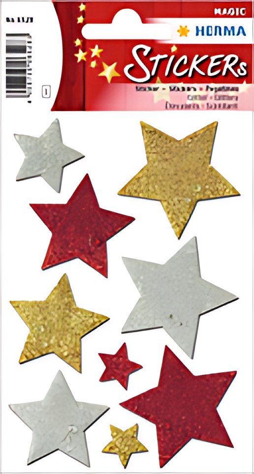 HERMA Autocollants de Noel MAGIC "étoiles multicolore",