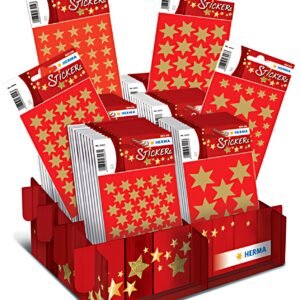 HERMA Autocollants de Noël DECOR "étoiles dorées", en