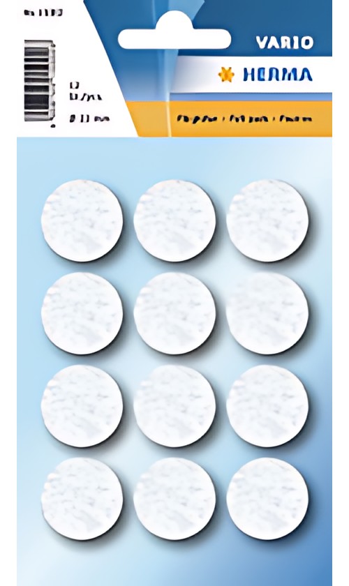 HERMA Patins de feutre autocollants, diamètre: 22 mm, blanc