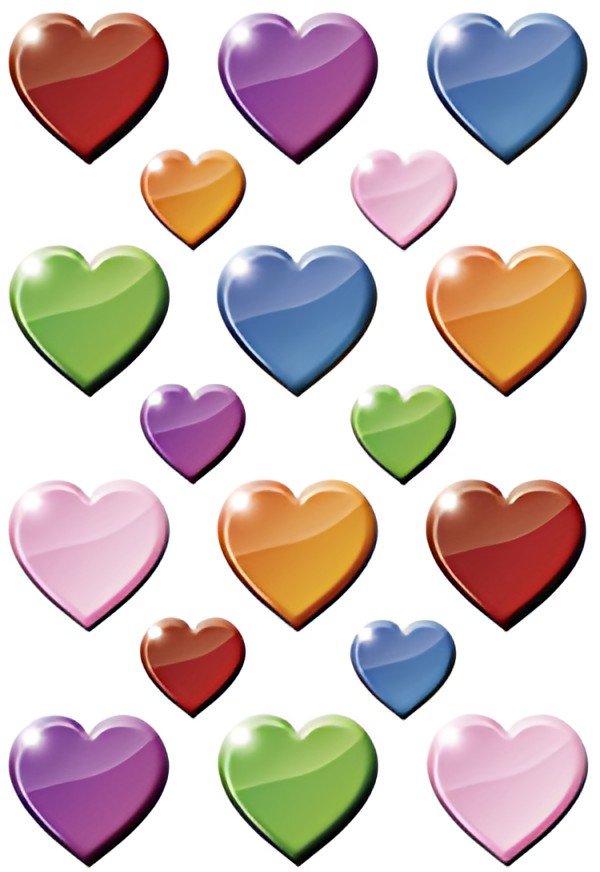 HERMA Sticker DECOR "Coeurs multicolores"