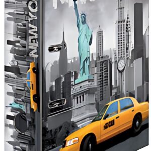 HERMA Classeur à levier à motifs "New York, A4, dos: 70 mm